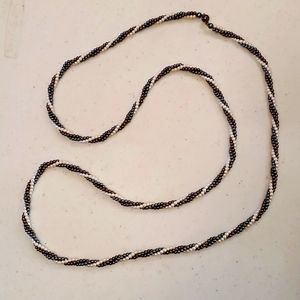 50" double it up necklace faux pearl bead